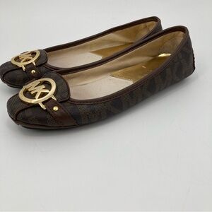 MICHAEL Michael Kors Comfort Shoes Flats Loafers Brown Metal Accent Women Sz 7